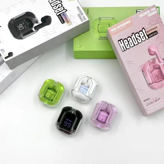 AIR 31 EARBUDS - Wireless Earbuds with Crystal Transparent Case
